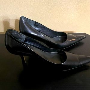 Black Leather Pumps